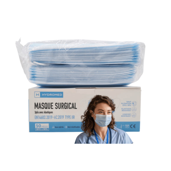 Masque chirurgical 3 plis type II R (5 X 10 pièces) - ProSafety